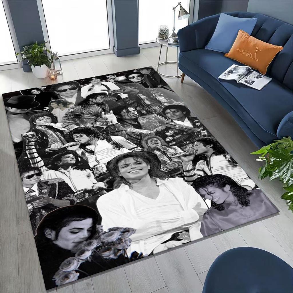 Fashion MJ Michael Jackson King of Pop Art Rug for Bedroom Living Room Sofa Home Doormat Decor, Large Kids Non-slip Floor Mat