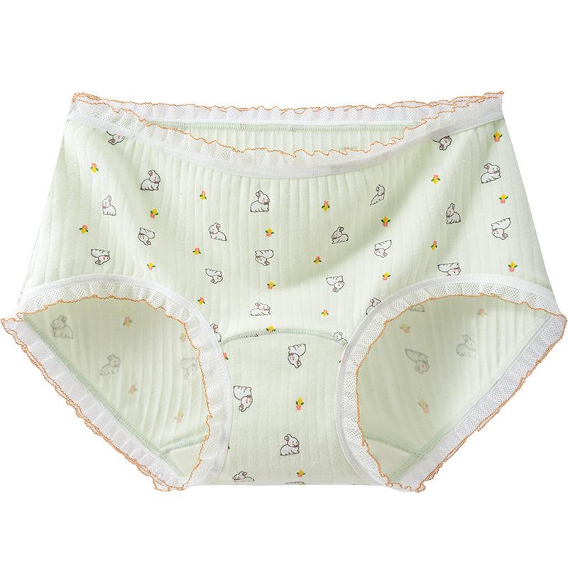 Women's New Spring and Summer Sweet Printed Cotton 10A Antibacterial Crotch Triangle Briefs