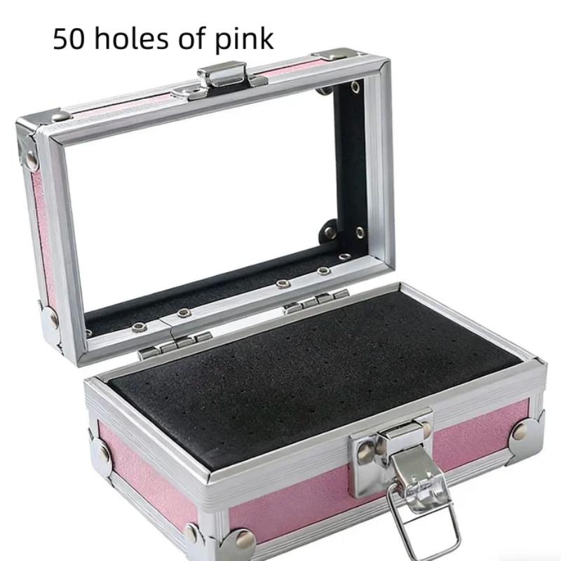 25/40/50 Löcher Schleifkopf Bit Aufbewahrungsbox Einzigartiges Design Leerer Nageltischbohrer Bits Organizer Halter Behälter Nageltischbohrer Display