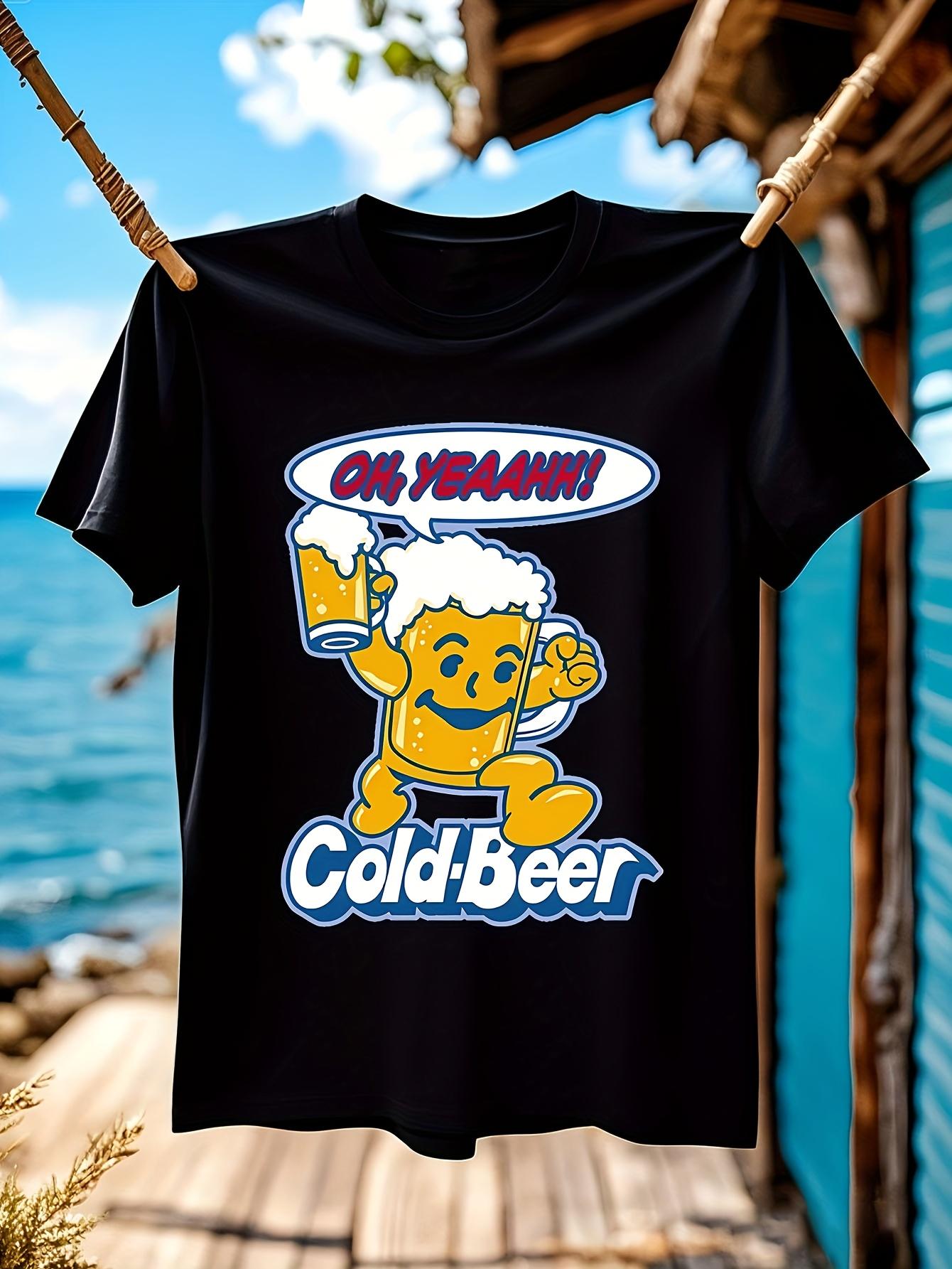 Oh Yeaahh Funny Beer Lover Tshirt Black with Bold OH YEAH... XL