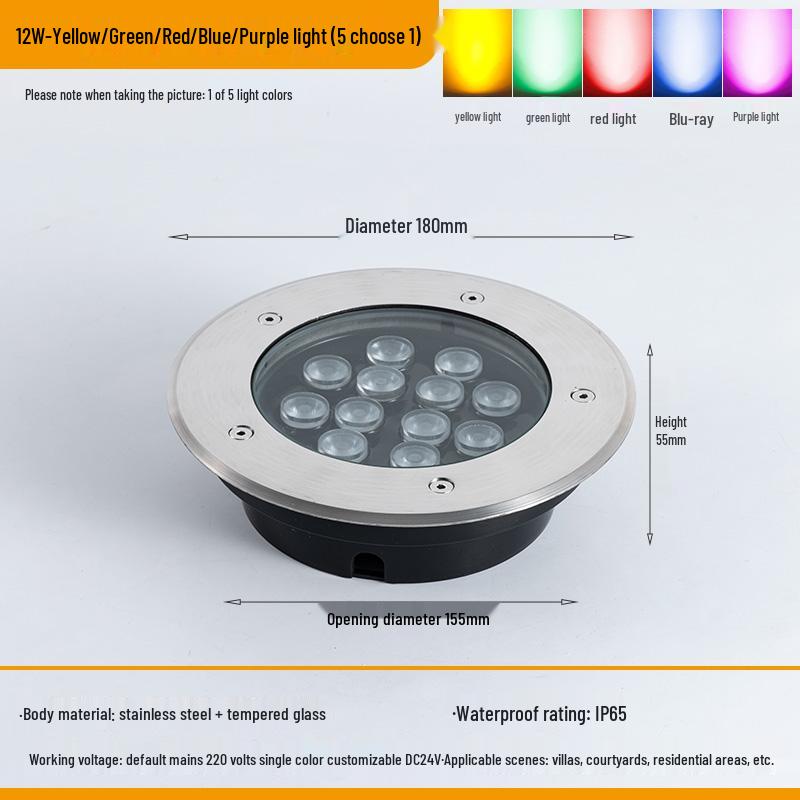Ultra-Thin Waterproof LED In-Ground Courtyard Spotlight for Garden Decoration