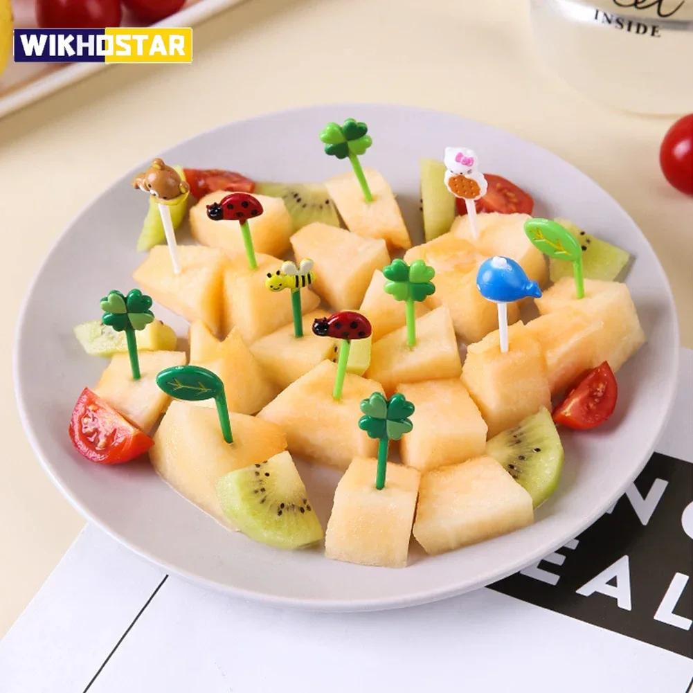 8/12PCS Mini Creative Fruit Cake Dessert Food Forks Needle Stick Toothpicks  Lunch Box Decor Bento Accessories
