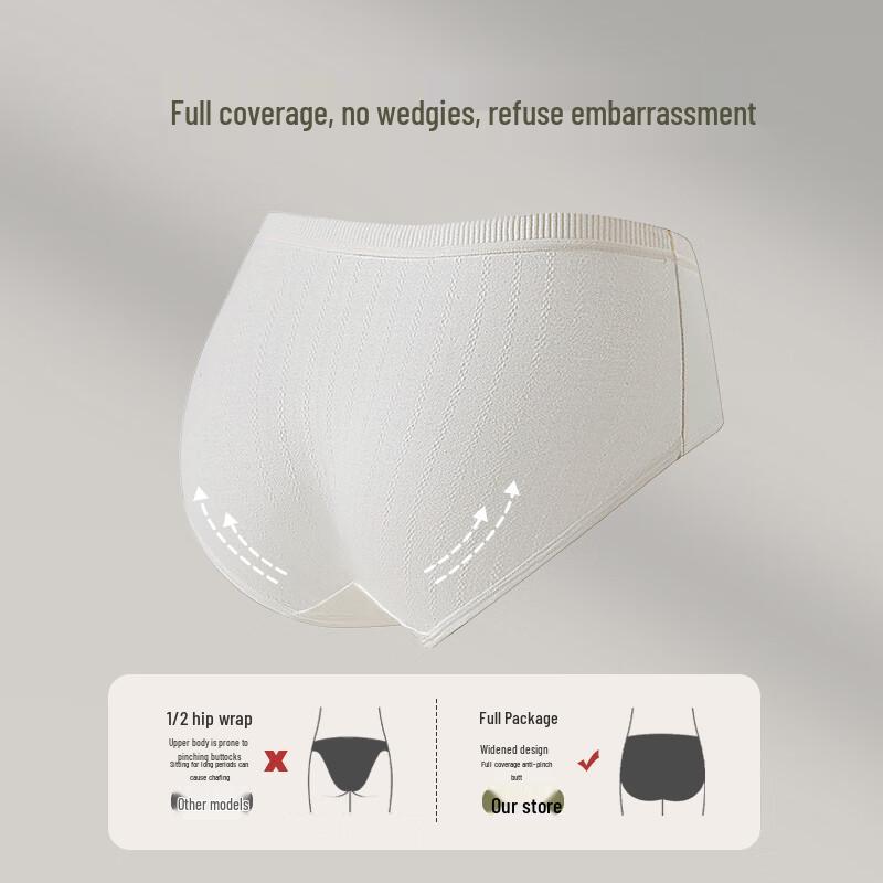 Oudifen Seamless Antibacterial Mid-Rise Cotton Briefs