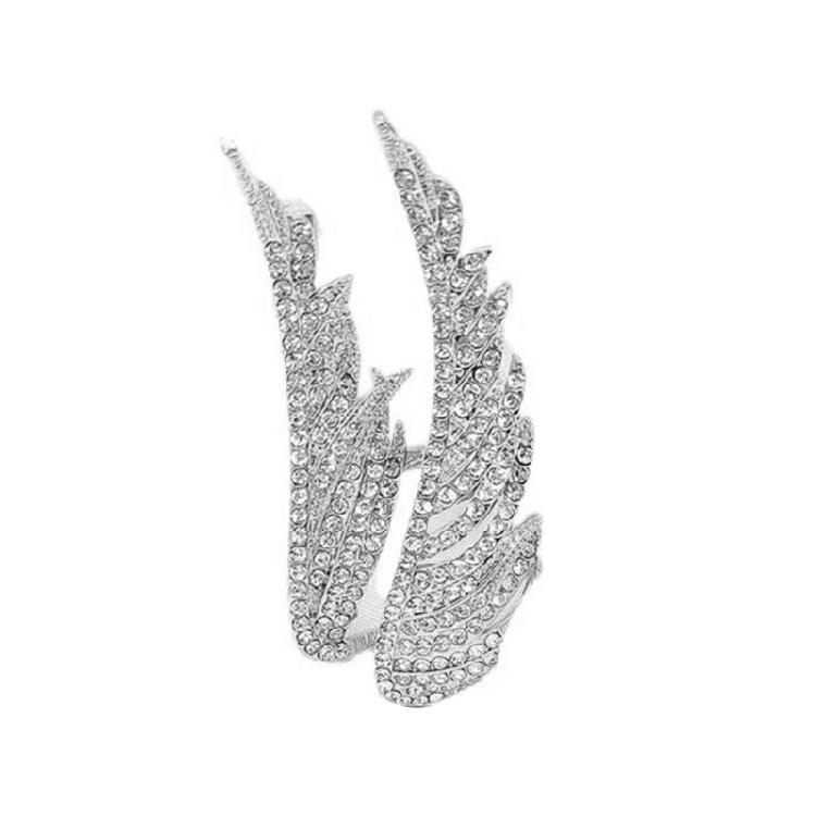 Vintage Inspired Crystals Feather Brooch Fashion Accessory for Women Day To Night Outfits Party Wedding