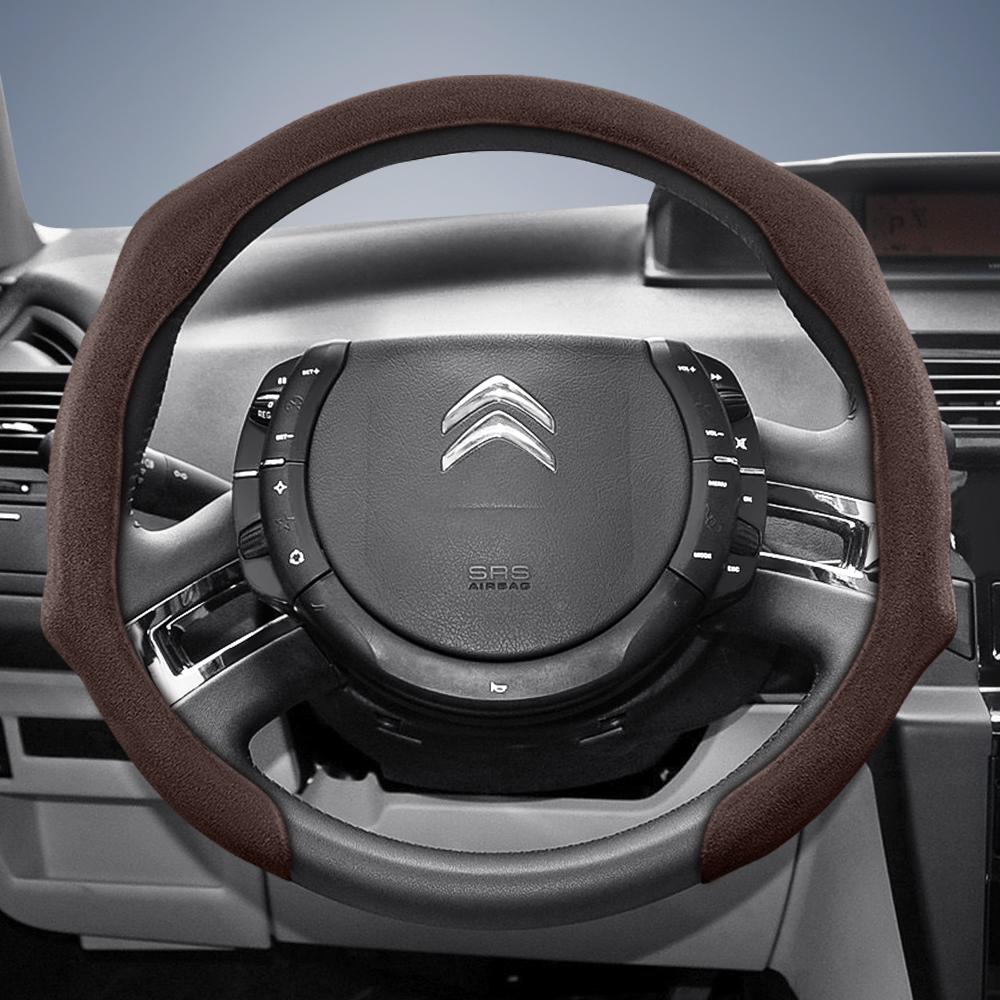 Suitable for Citroen Premium Suede Snap-On Steering Wheel Cover, Non-Slip and Durable, for C3 C4 X Berlingo C5 Aircross Jumper Spacetourer Ami X, Ava