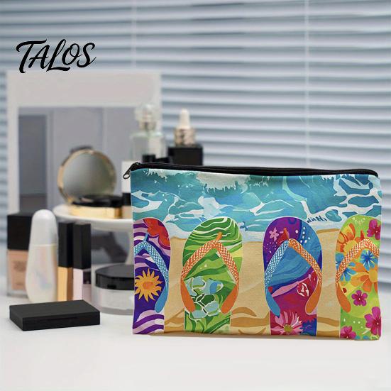 Talos Storage Bag, with Smooth Black Zipper, Large Capacity Thickened Canvas Organizer, for Makeup Stationery Needlework Small Items