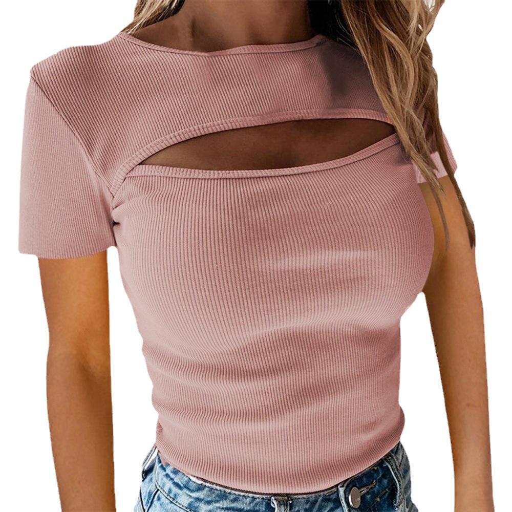Women's Spring 2026 Hollow Short Sleeve Slim Fit Top