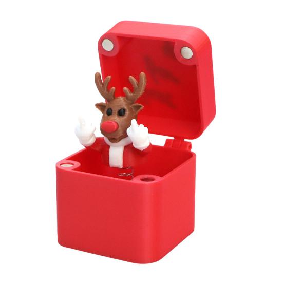 1/2/4Pcs Christmas Middle Finger In A Box Ornament Pop-up Santa Claus Reindeer Snowman Box Desktop Decoration Tricky Props Gag Prank Gift