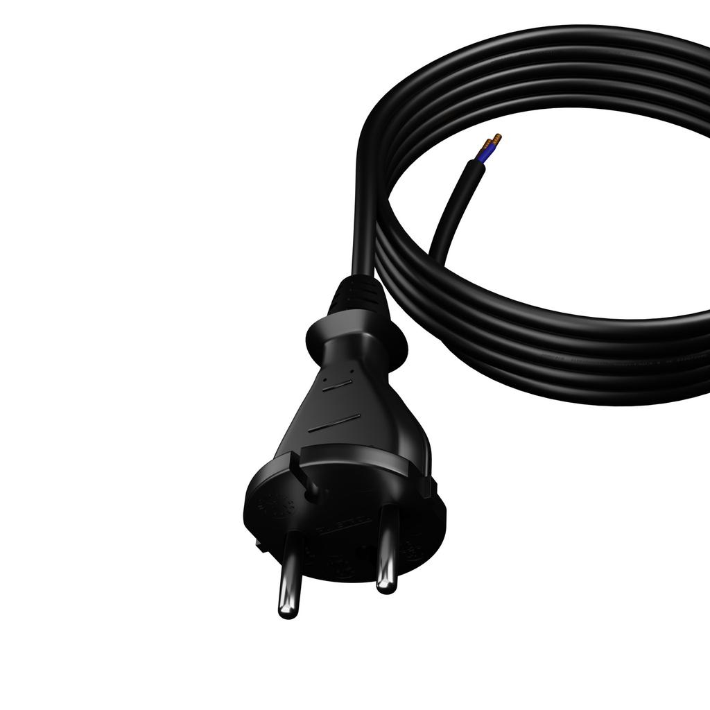 Kabel Zasilający Gumowy Z Wtyczką Prostą 4,5M 2X1,5Mm2 Typ E 16A