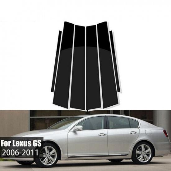 Для Lexus GS 2006-2011 Автомобильные стойки дверей Декоративная накладка на стойки двери Пиано-блэк Комплект наклеек