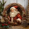 2D Antique Circular Santa Pendant. Perfect for Home, Office & Party Decor. A Great Christmas or Birthday Gift.