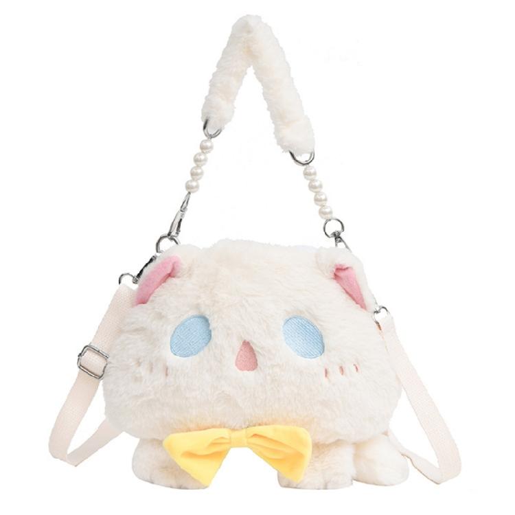 

Women Plush Doll Messenger Bags Girl Cartoon Cat Crossbody Bags JK Shoulder Bags білий