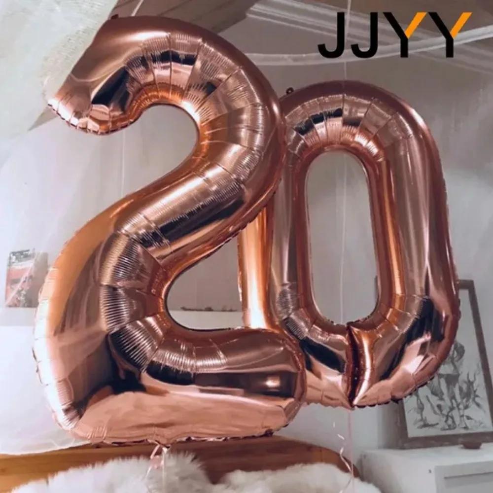 Foil Number Balloons Party Decorations for Birthday Wedding Baby Shower Festive Supplies Air Inflation Balloons