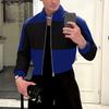 INCERUN Men Long Sleeve Stitching Zipper Up Texture Jackets Short Coats