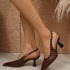 2026 Summer Women's European & American Style Pointed-Toe Baotou High Heel Backless Sandals