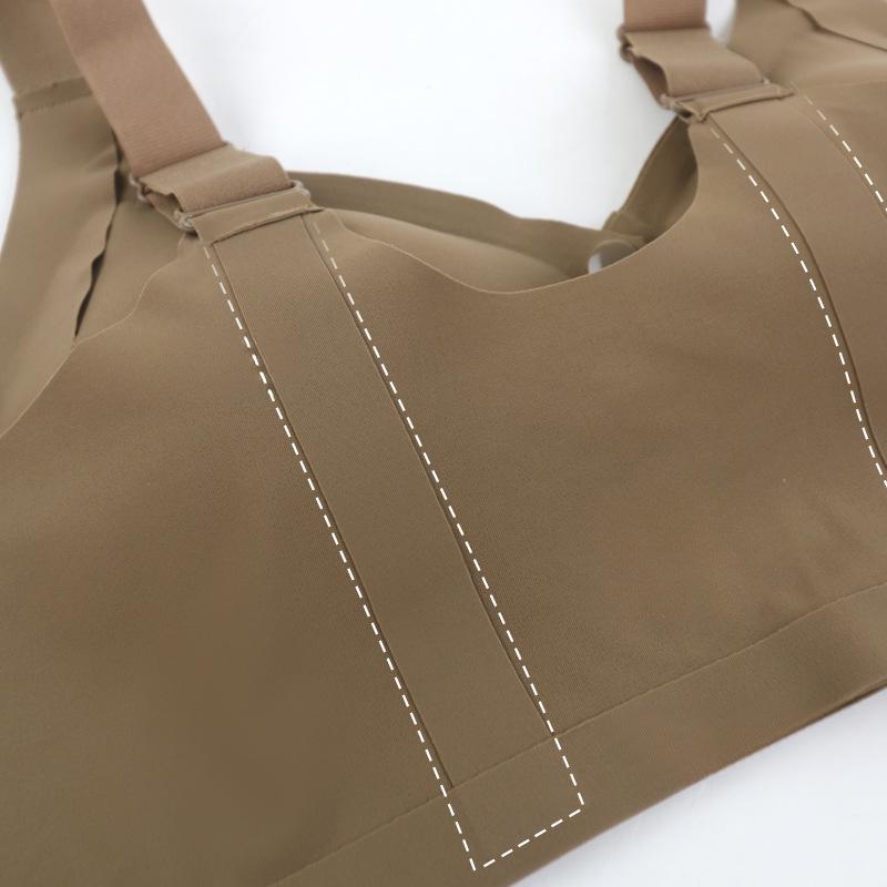 Modische, nicht abzeichnende Unterwäsche mit vorderem Verschluss für Damen, verstärkt unter der Brust, rutschfest, ohne Bügel, BH in Übergröße für ältere Frauen