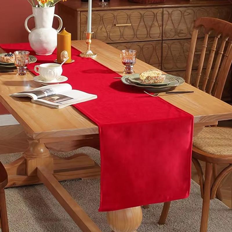 35*180CM Luxury Velvet Table Runner,Washable Green Dining Table Decoration For Farmhouse Table Dresser Wedding Party Home
