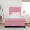Box Spring Bed with Mattress and Headboard Pink 120 x 190 cm Velvet