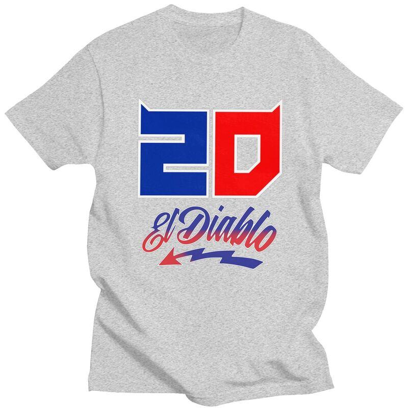 

Пользовательские Fabio Quartararo Motor Racing футболка Мужская хлопковая футболка Awesome Tee короткий рукав El Diablo 20 футболка приталенная одежда L серый