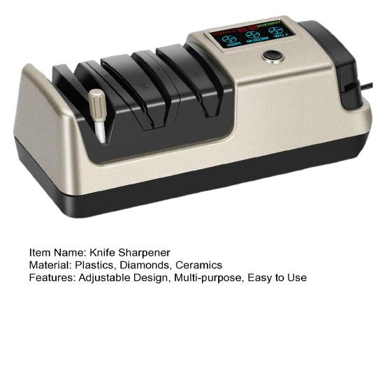 Professional Electric Knife Sharpener Digital Display Adjustable Rotational Speed Precision Angle Guides Serrated Knife Sharpener