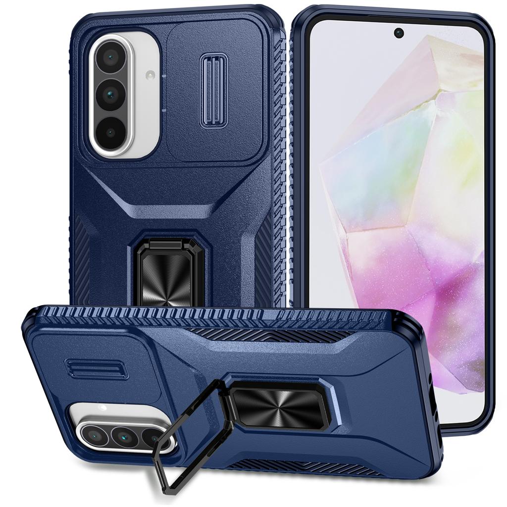 Kameraobjektiv-Abdeckungsring, Autohalterung, Ständer, Hybrid-Hart-PC, weiches TPU, stoßfeste Schutzhülle für Samsung Galaxy S25 S24 S23 Ultra A16 A56 A26 A55 A15