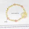 New Design Gold Plated Religious St. Jude Rhinestone Flower Bracelet Fashion for Women Dainty Christian Jewelry Birthday Gift