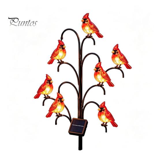 Backyard Fairy Tale Ornaments Outdoor Solar Pathway Light, Bird-shaped Stump Decorative Garden Stake with Warm Path Lights LED Lights, Waterproof