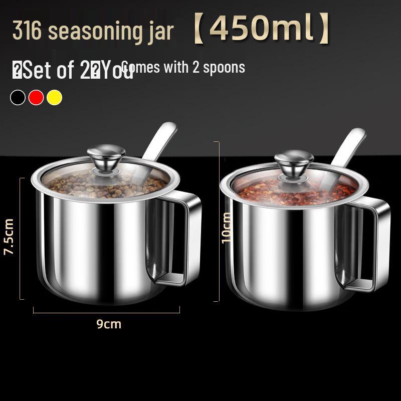 Sanhe 316 Stainless Steel Moisture-Proof Seasoning Jars with Spoons