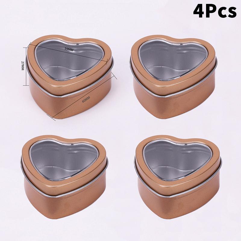 Heart-Shaped Gift Boxes, Tin Heart-Shaped Empty Jars With Lids, Mini Jewelry Boxes/Spice Boxes