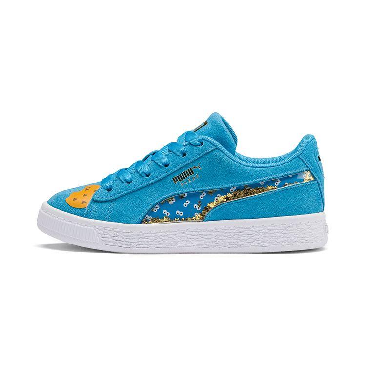 Puma Sesame Street X  Suede Statement Casual Lightweight Low-Top Kids Sneakers Kids Sneakers Blue 370383-01