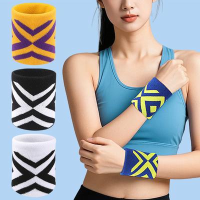 Sports Wrist Guard Elastic Wrist Wrap Sweat Towel Cuff Wrist Band Fitness Strap Running Sweatband for Indoor Outdoor Sports Gyms