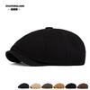 Special Cotton Octagonal Hat Monochrome British Beret Hot-selling Forward Hat Middle-aged and Elderly Cap