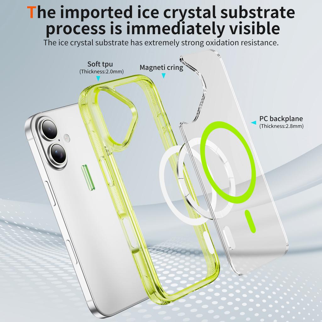 Case for 17 16 15 14 13 12 Pro Max Transparent Magnetic Protective Cover Full Coverage Wireless Charging Shock Proof Tough Shell