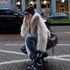 High Quality Fox Hair Jacket Women's Large Lapel Faux Fur In Wind Hair Coat