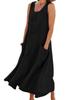 Sleeveless Round Neck Cotton Dress for Women - Spring/Summer Collection