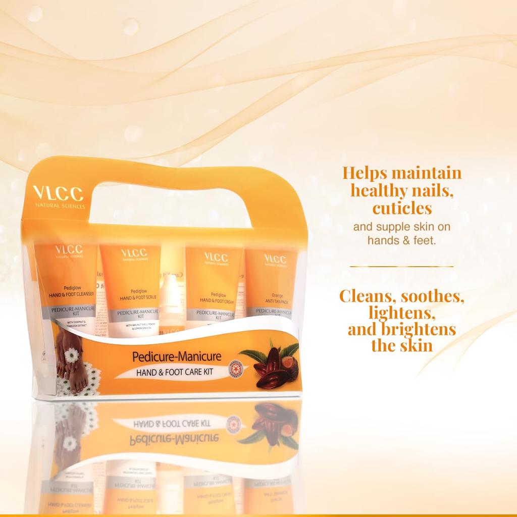 VLCC Kit Pedicure Manicure Mani e Piedi 150g Crema + 60ml Olio Detergente Scrub Maschera Anti-Abbronzatura
