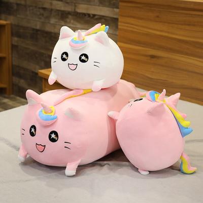 35/65 cm süßes Einhorn-Katzen-Plüschtier, Kawaii-Einhorn, Handwärmer, Kissen, Stofftier, Puppe, weiches Sofakissen für Kinder, Mädchen, Geschenk