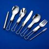 Liang Sheng Ultra-light Titanium Folding Cutlery Set: Spoon, Fork, Chopsticks for Camping, Picnic, Travel, and Hiking.