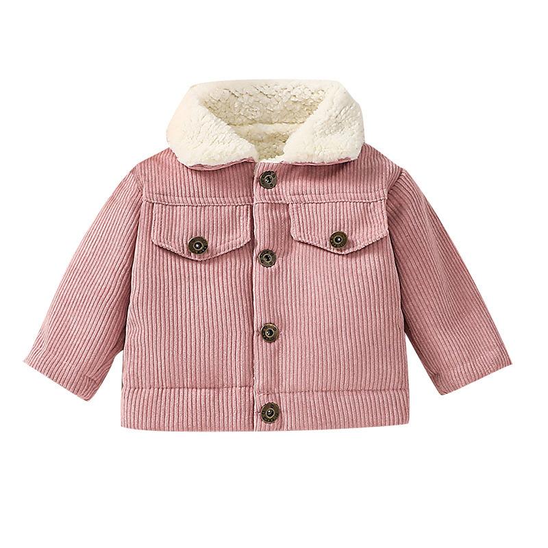 Infant and Toddler Winter New Fleece-Lined Thickened Jacket Top Baby Winter Corduroy Cotton Coat Exclusive