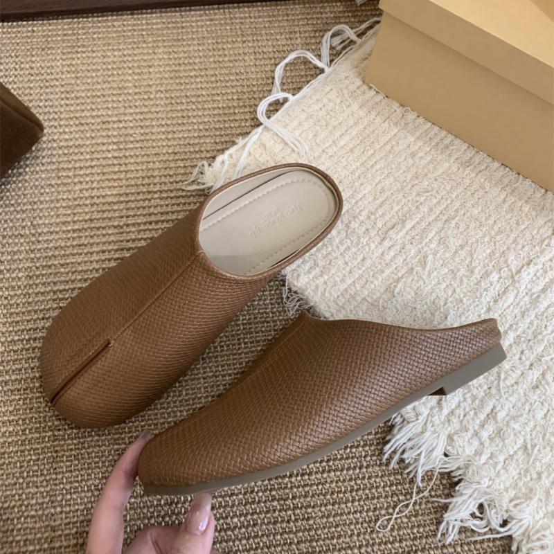Bailamos Women Split Toe Slippers Tabi Ninja Soft Loafers Slip On Flats Round Toe Shallow Lazy Slip On Boat Slingback Mules Shoe