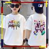 Brand new cool and stylish Roblox printed men's and women's round neck top