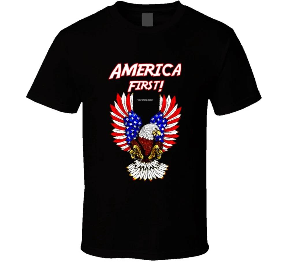 

America First Screaming Eagle Patriotic Gift Usa T Shirt M