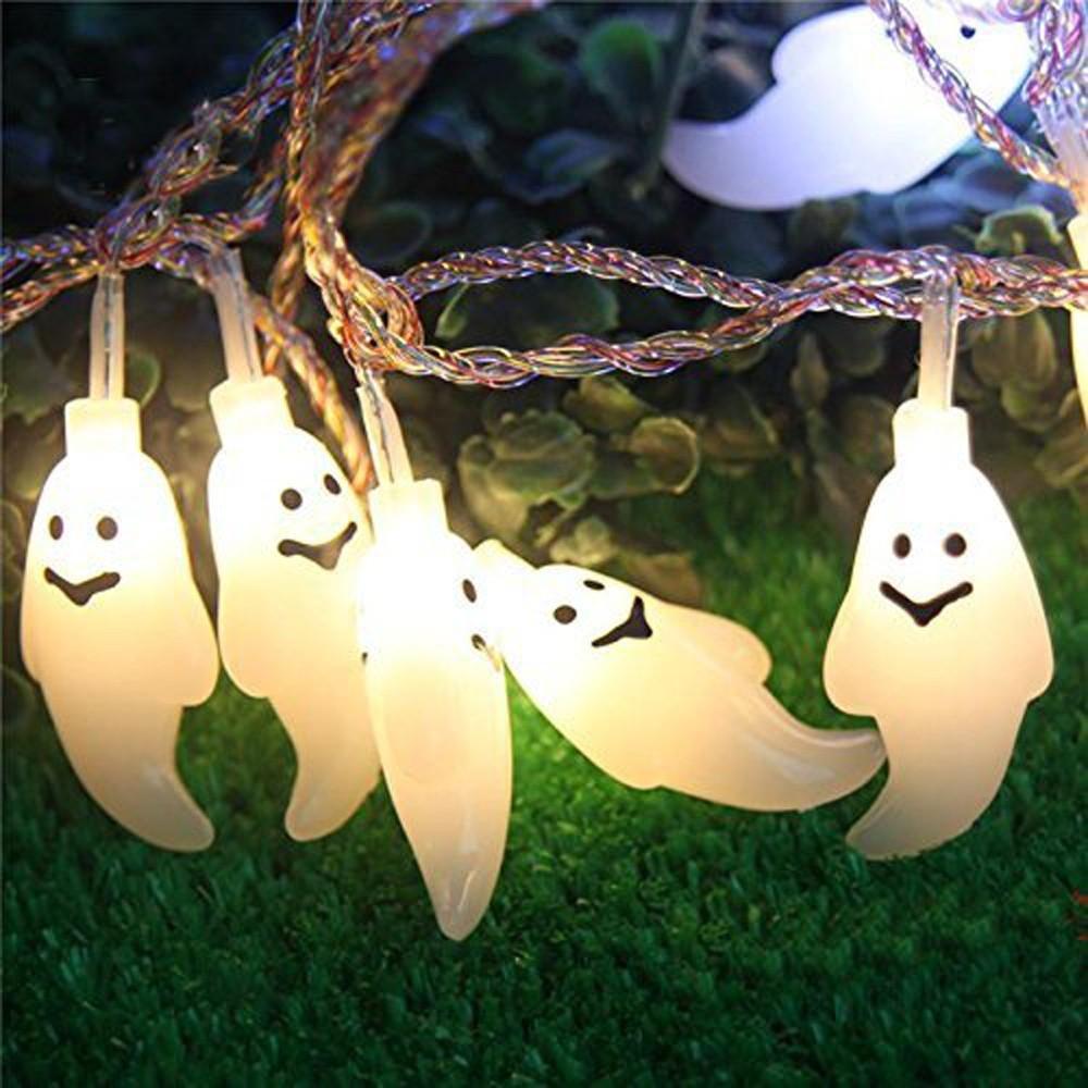 3M/10ft 20LED Ghost String Lights For Halloween Party Decor Halloween Light Yellow