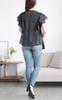 Gold Japan Plus Size Blouse with Stand Flared Office and Size 3L Women's Neck, Gathered, Sleeves, Sheer, Sheer, Wear, Spring, Summer, Fall,