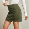 Women's High-Waist Zipper Short Skirt with Pockets for Casual Daily Wear