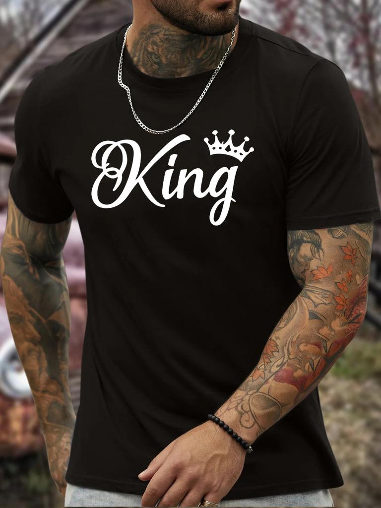 Men's Plus Size Summer Short Sleeve T-Shirt - Size Casual Round Neck Tee with Subtle Geometric Patterns, Breathable Suitable for Warm Weather, Machine