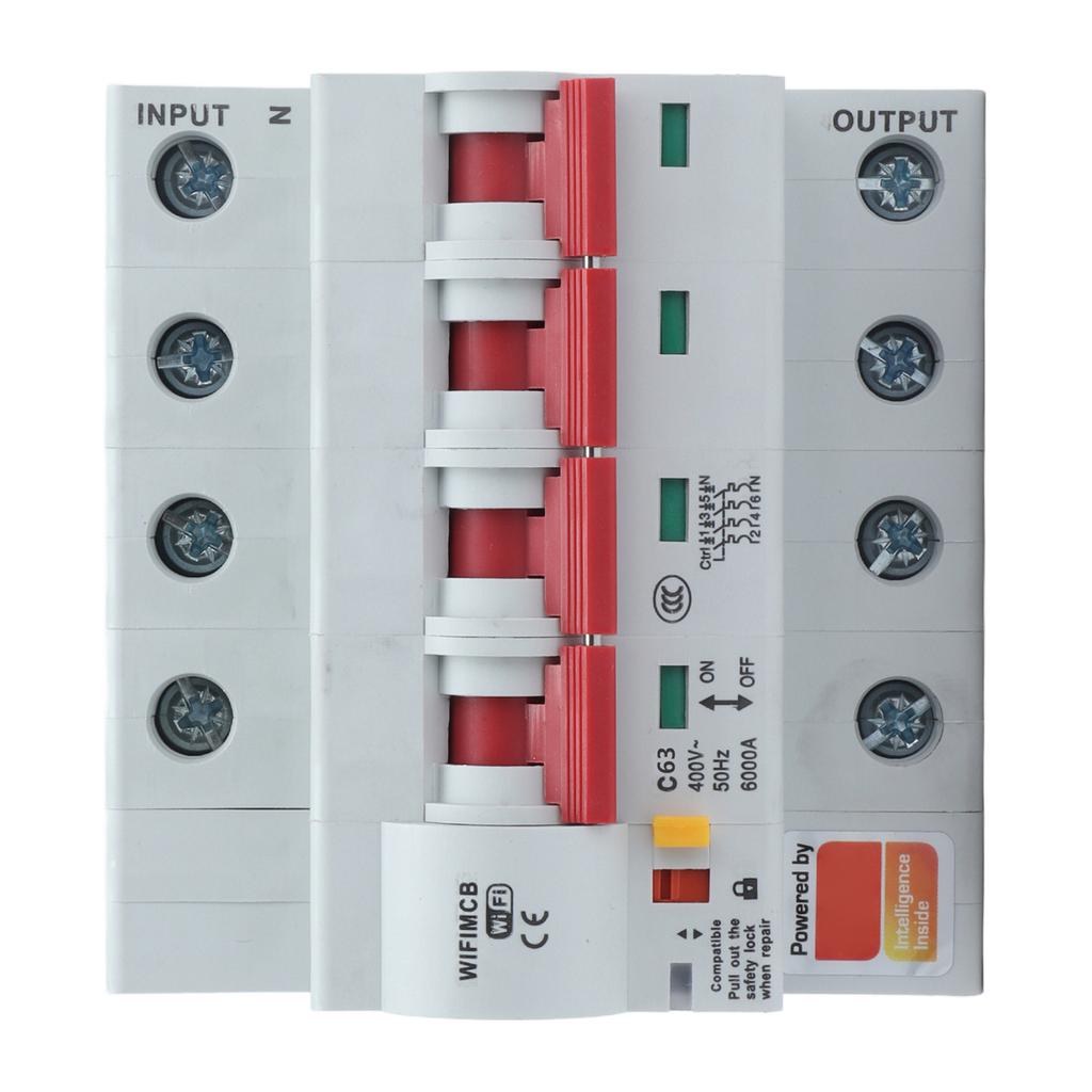 Circuit Breaker Smart WiFi Bluetooth 4P Remote Switch AC 400V with Safety Lock for Home63A