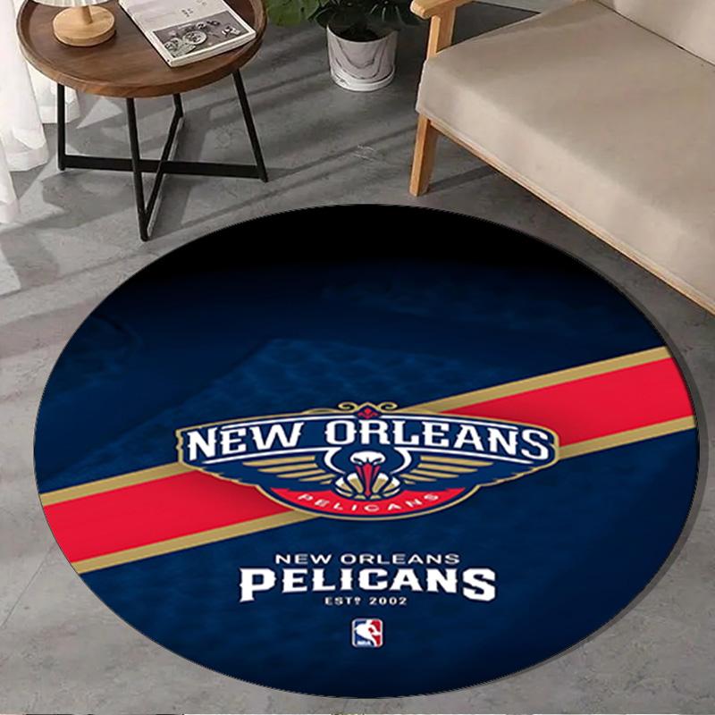 Pelicans Team Spirit Round Rug for Livingroom,Bedroom, Palyroom, Chair Rug, Area rug, Circle Carpet, Large Size Fan Christmas gift