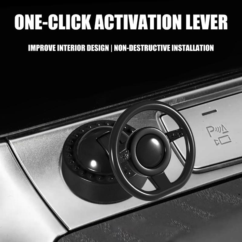 Metal 3D Steering Wheel Pattern Push Start Button Cover For Cars With 3 Color Option Universal Fit Easy Installation