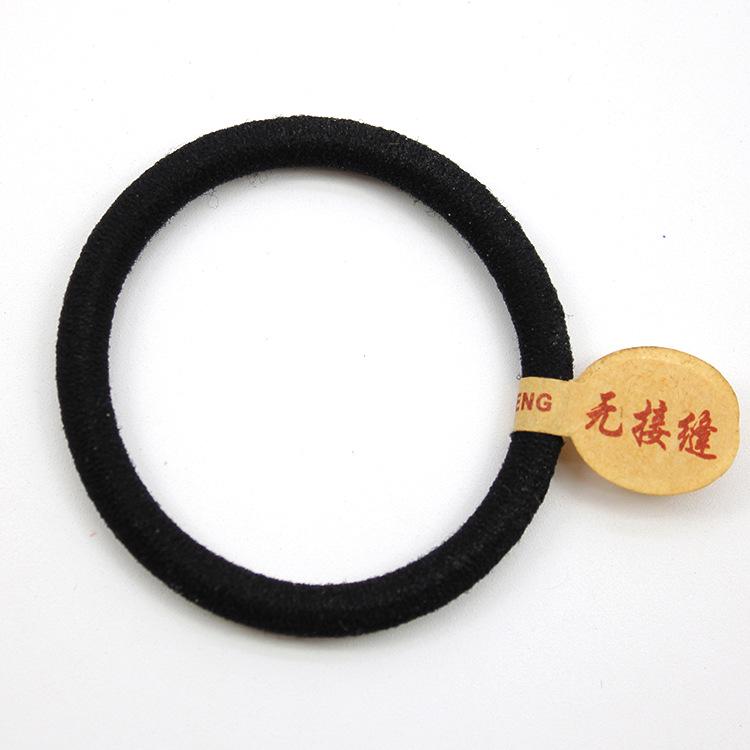 Durable Seamless Black Elastic Hair Tie for Thick Hair